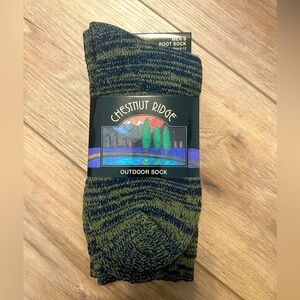 Chestnut Ridge Outdoor Sock 🧦 Mens 6-12 Green & Navy Hiking 🥾 Lifestyle Gorpcore